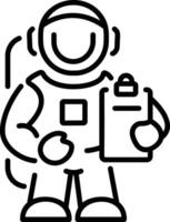 Astronaut icon in linear style vector