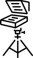 Teleprompter device icon in linear style vector