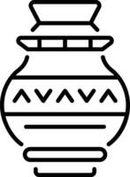 Traditional pot icon in line style vector