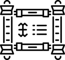 Ancient scroll icon in linear style vector