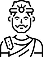 Roman emperor icon in line style vector