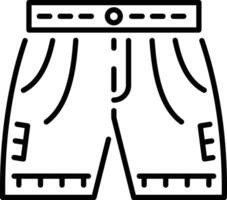 Linear style icon of shorts vector