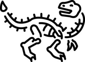 Dinosaur bones icon in line style vector