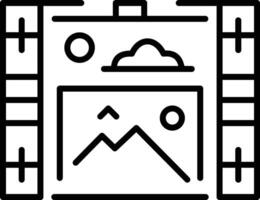 A linear icon of mural wall vector