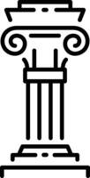 Ancient greek pillar icon in line style vector