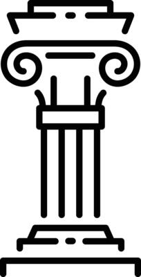 Ancient greek pillar icon in line style