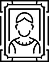 Historical portrait icon in linear style vector