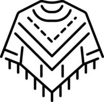Beach poncho icon in line style vector