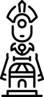 A line style icon of ivory figurine vector