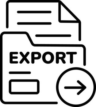 exportar reporte icono en línea estilo vector