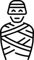 Egyptian mummy icon in line style vector