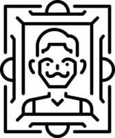A line style icon of portrait art vector