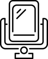 Makeup mirror linear style icon vector