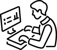 Online reporting character icon in line style vector