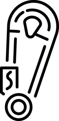 Outline style icon of a safety pin