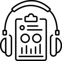 Audio report icon in linear style vector