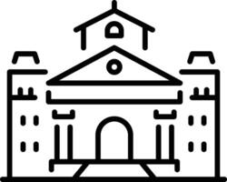 Museum building icon in linear style vector