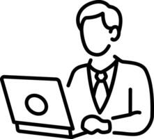 A linear icon of a typing character vector