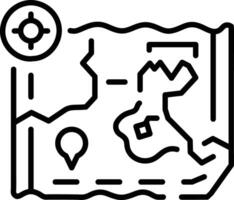 Paper map icon in linear style vector