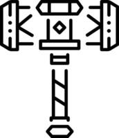 Ancient hammer icon in linear style vector