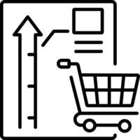 Sales report icon in linear style vector