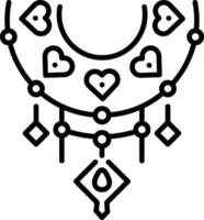 Traditional jewellery icon in linear style vector