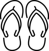 Beach flip flops line style icon vector
