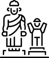 Classical statues icon in outline style vector