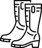 Long boots icon in line style vector