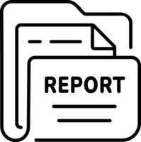 Report folder icon in linear style vector