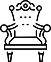 Antique chair icon in linear style vector