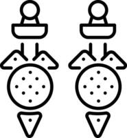 Spear shaped stylish studs, line style icon vector