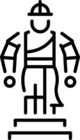 A line style icon of bronze statue vector