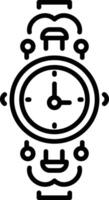 Antique wristwatch icon in linear style vector