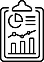 A line style icon of business report vector