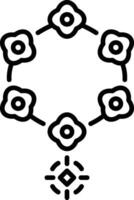 Beaded necklace icon in linear style vector