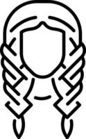 A line style icon depicting braided hairstyle vector
