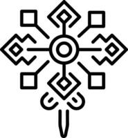 Linear style icon of a beautiful brooch pin vector