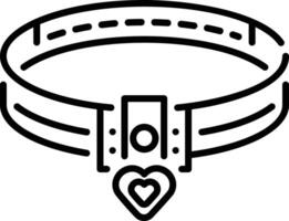 A line style icon of heart choker vector