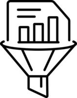 Filter report icon in linear style vector