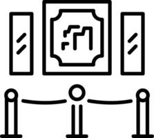 Museum hallway icon in linear style vector