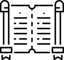 Ancient text written on old scroll icon in line style vector