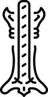 Fossilized bone icon in outline style vector