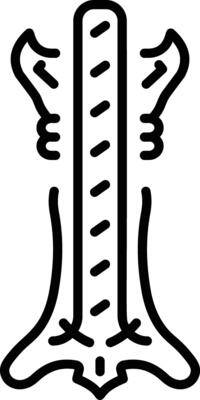 Fossilized bone icon in outline style