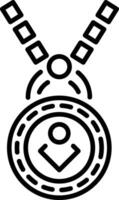 Outline style icon of a beautiful locket vector