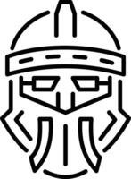 Iron helmet icon in linear style vector