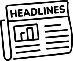 News headline icon in line style vector