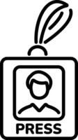 Press badge icon in linear style vector