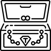 Outline style icon of a jewellery box vector