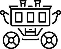 A line style icon of old carriage vector